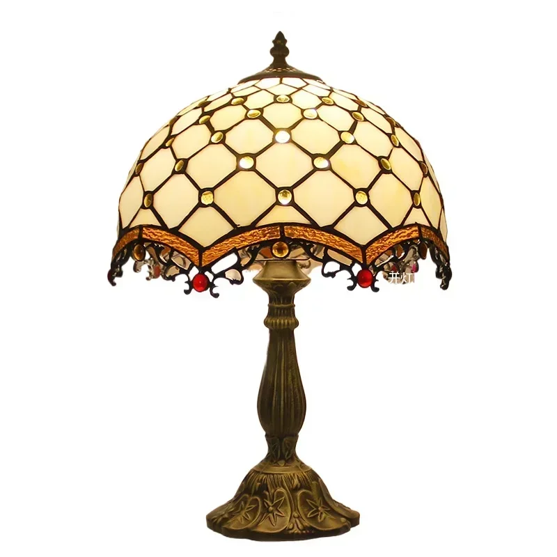 12inch 30cm Retro Hummingbird Stained Glass Tiffany Table Lamp Study Bar Hotel Bedside Desk Lamp