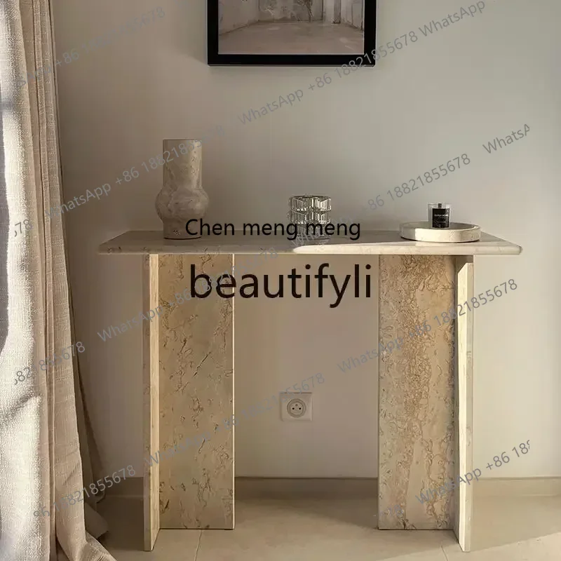182Q Natural marble entrance table designer light luxury high-end living room entrance table