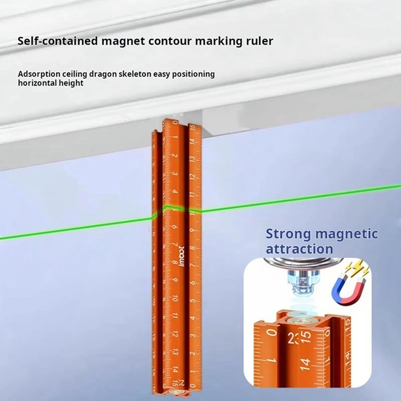 

Многофункциональная линейка для столяра, выравнивание потолка, установка и позиционирование двери шкафа, контур, съемка формы, писец-ABLM