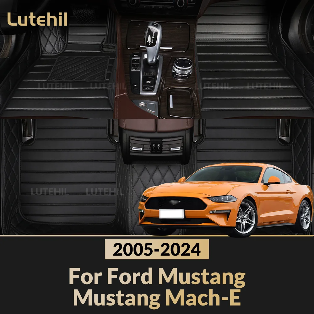 

For Ford Mustang/Mustang Mach-E 2005-2024 23 22 21 Custom Car Floor Mat Automobile Carpet Cover Interior Accessories Protective