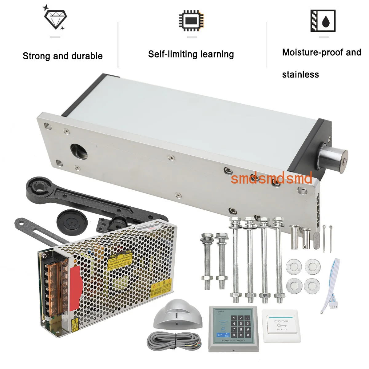 Side Mounted Automatic Door Opener Electric Door Bolt Lock with Wing Arm for Pushing/Pulling Auto Open DC24V