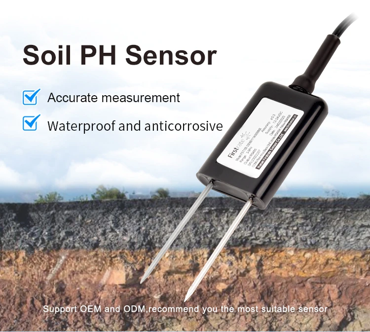 Firstrate FST100-2006B 0-5v 0-10v 4-20ma Rs485 Output Anti Corrosion Ph Soil Sensor Soil Ph Meter Probe