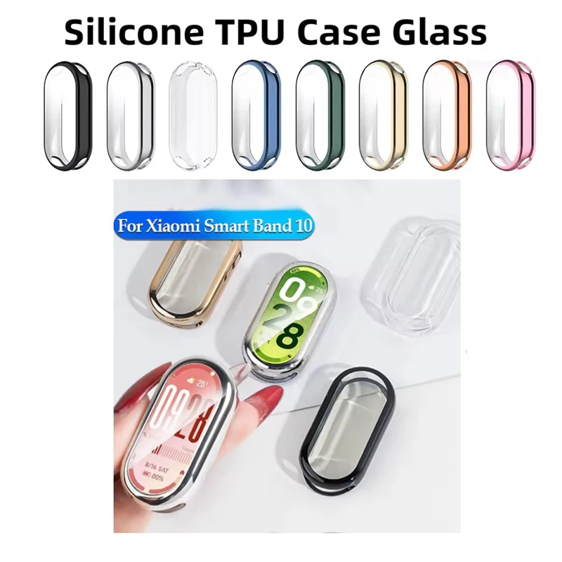 

NEW Silicone TPU Case Glass For Xiaomi Mi Band 10 Smartwatch Full Screen Protector Frame Bumper for MiBand 10 Cover Shell