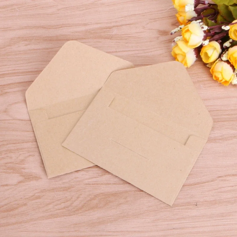 Buste vintage da 50 pezzi Buste carta Kraft retrò per carte da 4 67 Mail Matrimonio Compleanno Forniture per baby