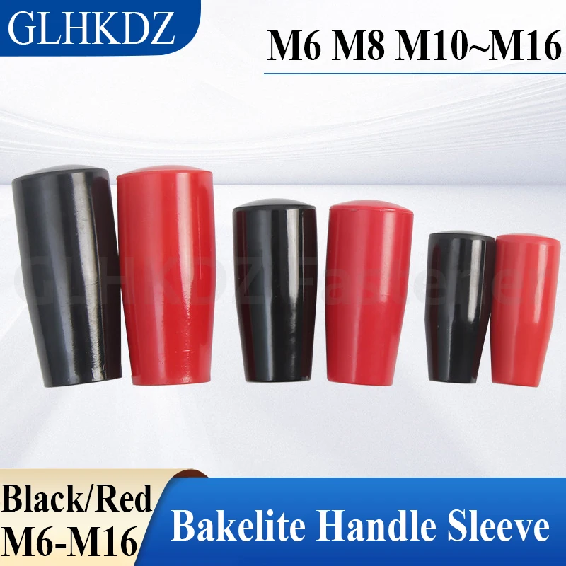 

M6-M16 Bakelite Handle Sleeve Wear Resistant Machine Tool Operating Lever Handle Sleeve Knob Black/Red