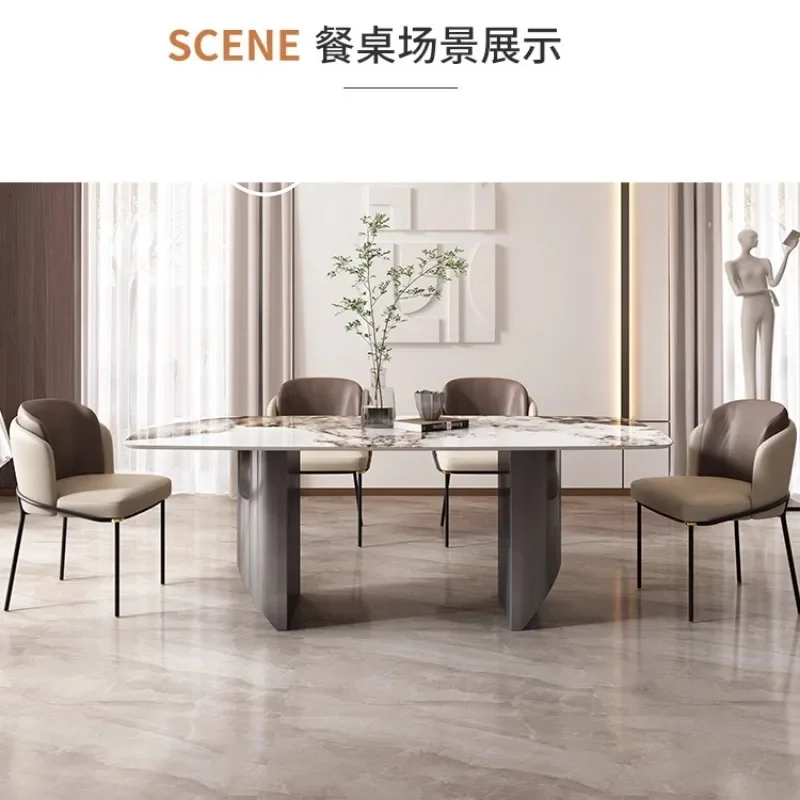 Nordic light luxury stainless steel dining table foot large plate table legs base bracket rock slab marble metal wrought iron br