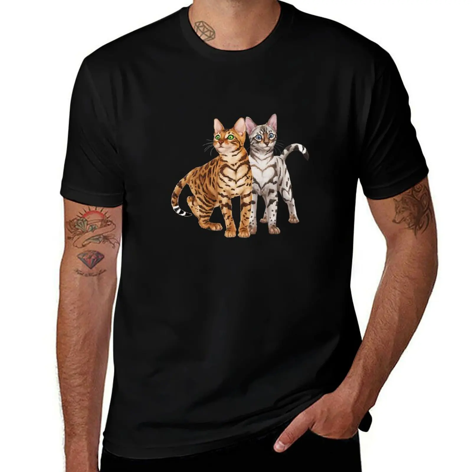 

Bengal Cat Buddies! Rosette and Snow Bengal Cats Premium T-Shirt Man t-shirt plain t shirt men