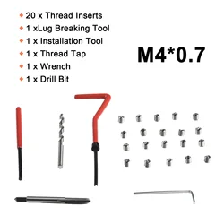 25Pcs Metric Thread Repair Insert Kit M7 M9 M11 Helicoil Car Pro Coil Tool 304 Stainless Steel Auto Repair Tool Bag