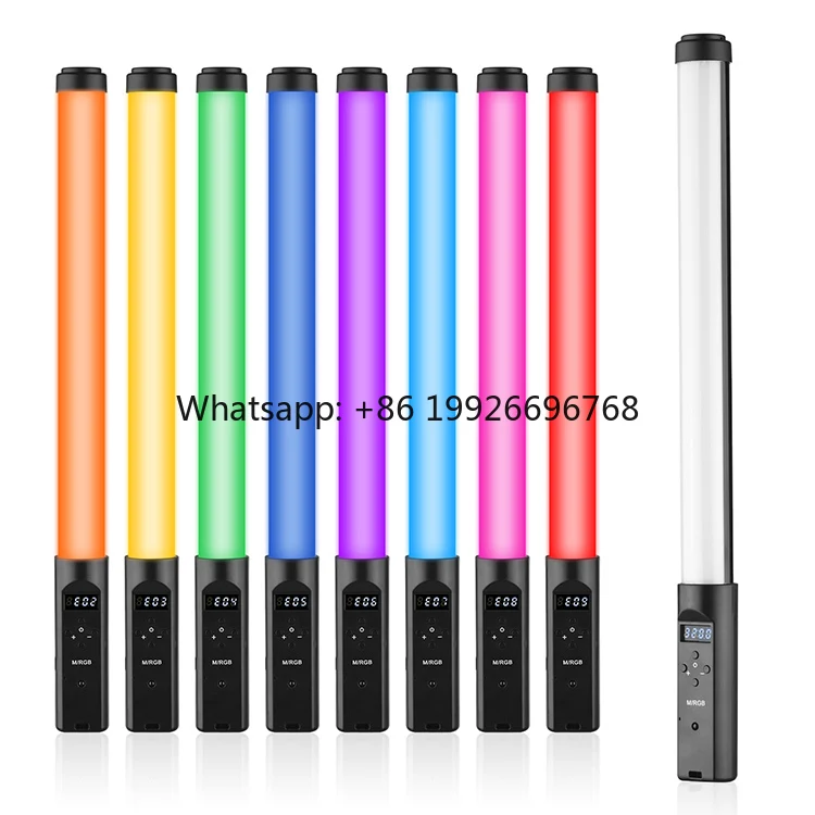 

RGB LED Video Light Handheld Ice Stick 3200K 5600K Bi-color Touch Adjusting Photo Fill Lighting Built-in Battery with Remote