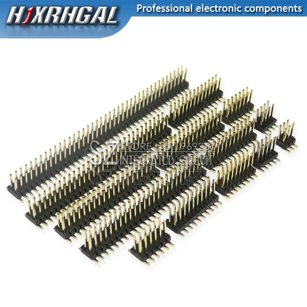 SMT 1.27mm 1.27 Double Row Male Breakaway PCB Board Pin Header Connector Pinheader 2*3/4/5/6/7/8/10/12/15/20/40p 3-50P