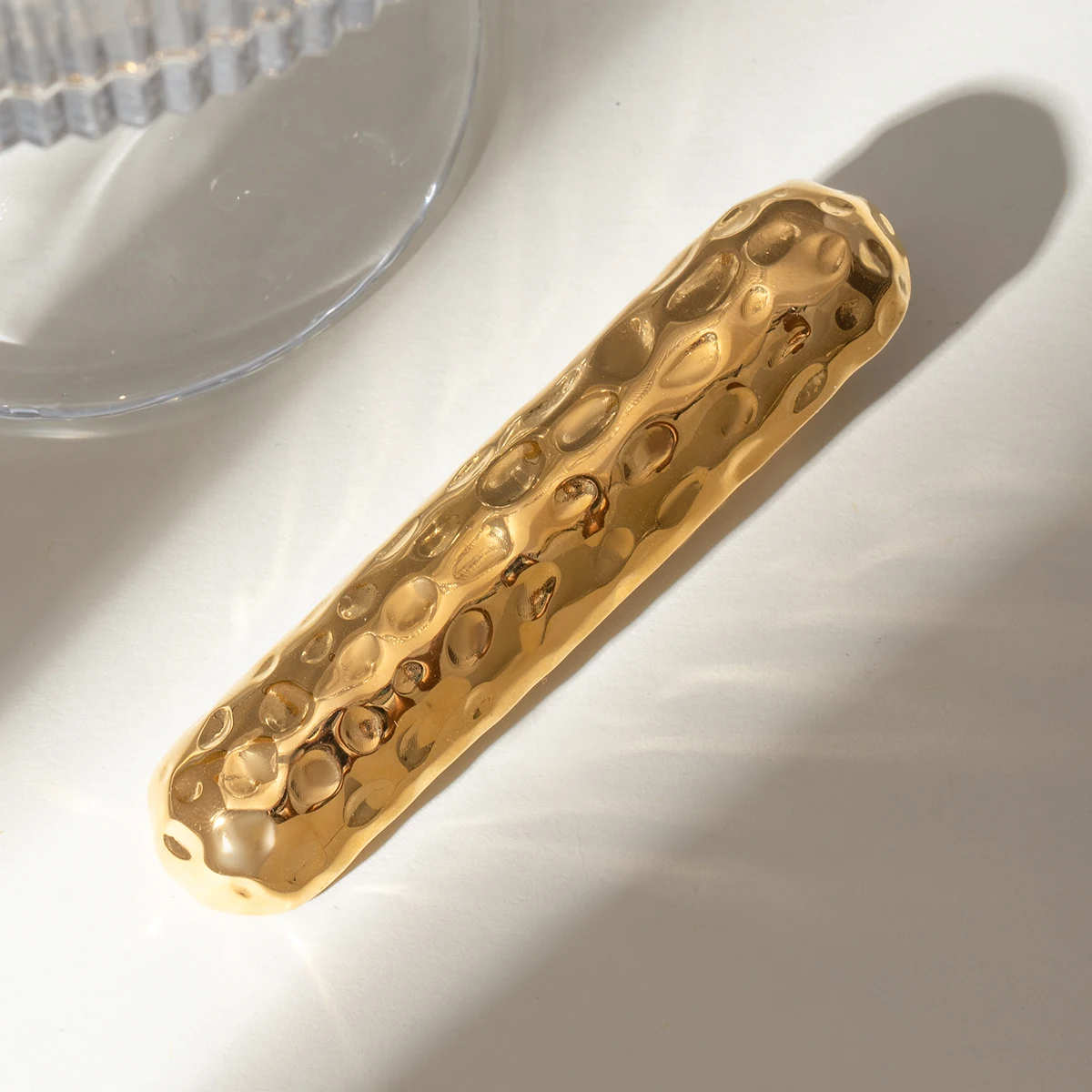 Pinces à cheveux plaquées or 18 carats, style géométrique, forme nar, pince à cheveux marteau Mars, bandeaux incurvés, accessoire de cheveux