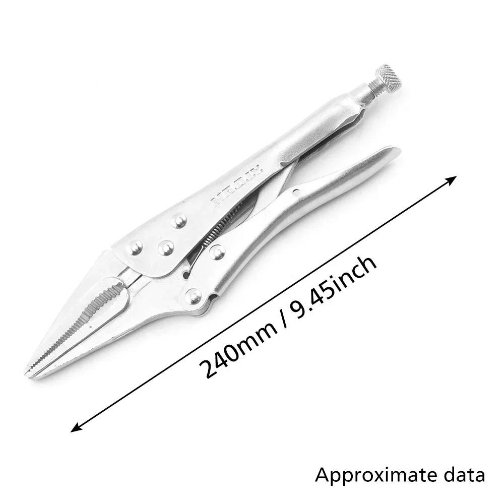 Locking Plier Long Nose Straight Jaw Multi-tooth Clamp Tool for Multifunctional Use