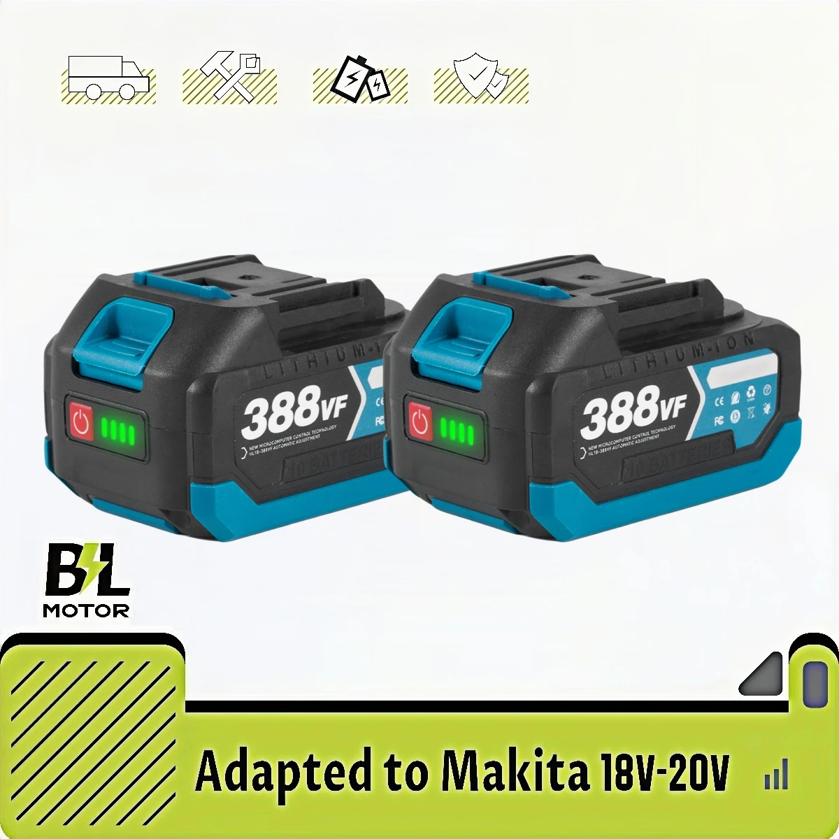Новое поступление, перезаряжаемая батарея 388VF, подходит для литий-ионной батареи Makita 15000 мАч для электрической бензопилы, дрели, гаечного ключа, электроинструмента