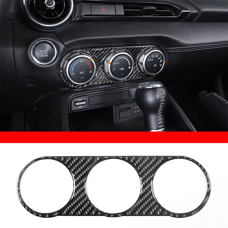 

Center Control Air Conditioning Switch Panel Decoration Stickers Trim for Mazda MX-5 2016-2023 Soft Carbon Fiber Car Accessories