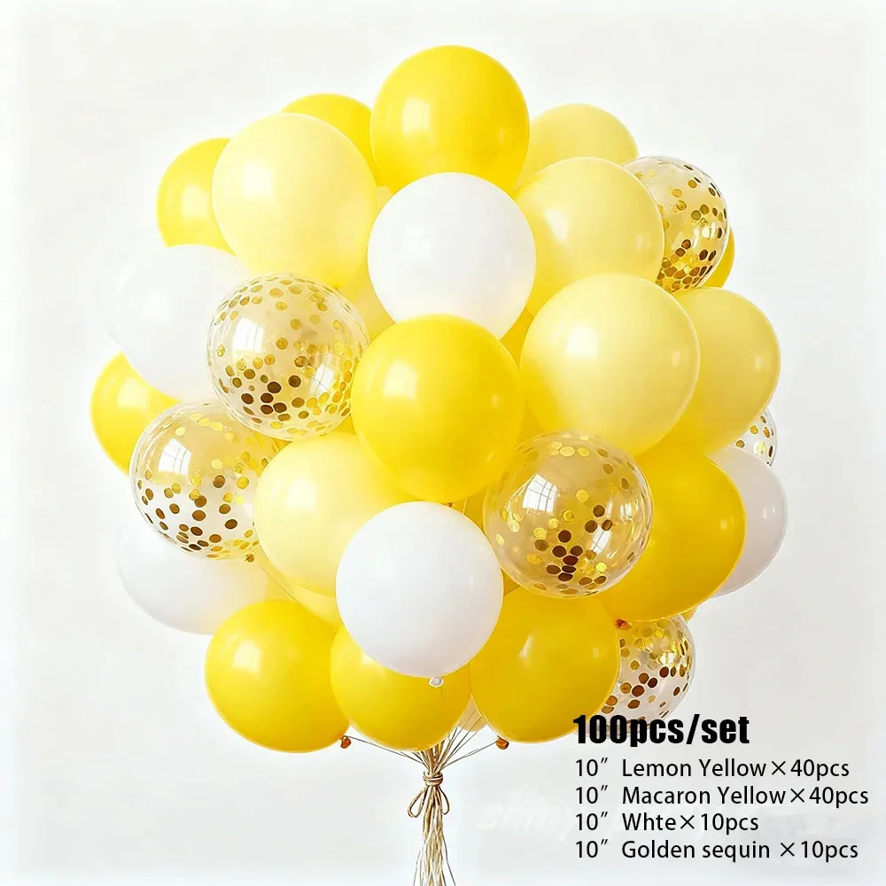 30/60/100 Stück Gelbe Latexballons, Verstärkte Langlebige Partyballons für Geburtstage, Hochzeiten, Feiertagsfeiern – Detail 3