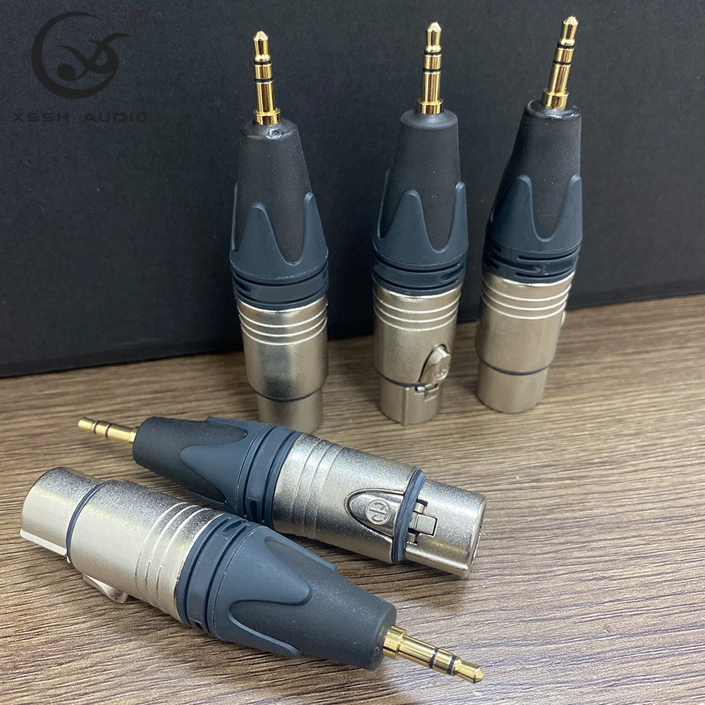 XLR Adaptor Male 2.5mm 3.5mm 4.4mm to Female 4 Pins XSSH Audio Video Pure Copper Plated Gold XLR Headphone Plug Connector Jack