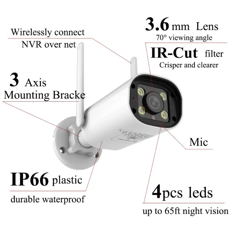 Wireless camera high definition network NVR set 4 way 8 way WiFikit graffiti wireless set monitoring