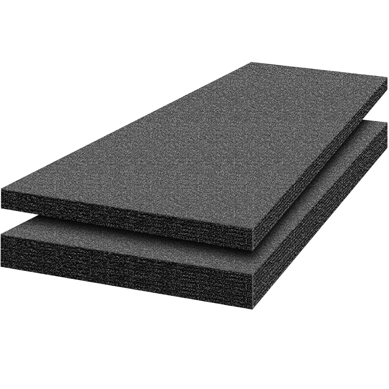 2 Sheets Customizable Polyethylene Foam 54 x 16 x 2 and 54 x 16 x 1.5 Thick Black Packing Foam Inserts for Cases Thick Polyethylene Foam Sheet for Packaging and Crafts