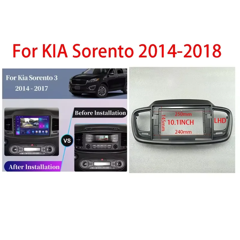 7 9 10.1 Inch Car Stereo Frame For KIA Sorento 2014-2018 2 DIN Radio Fascia Panel MP5 DVD Trim Kit Dashboard Refitting