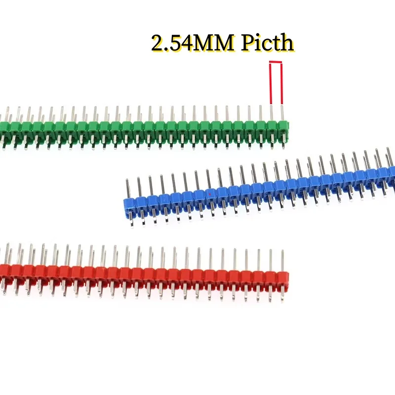 1x40 2x40 Pins 2.54mm Pitch Male Pin Header Strip Straight Connector Copper for PCB Board DIY Soldering