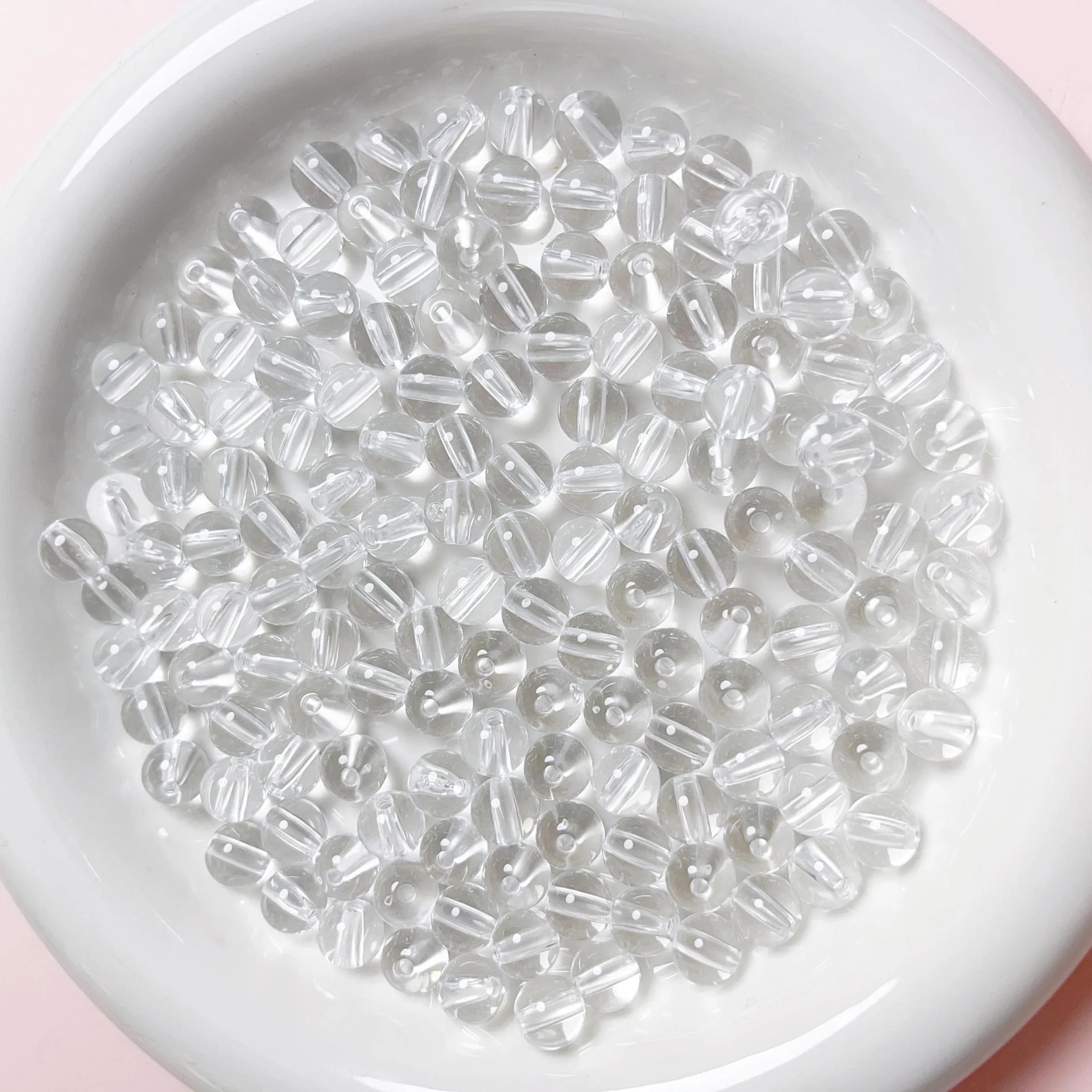 

500G 3-16mm Acrylic Special A Transparent Straight Hole Round Loose Beads DIY Mobile Phone Chain Keychain Bag Beaded Material