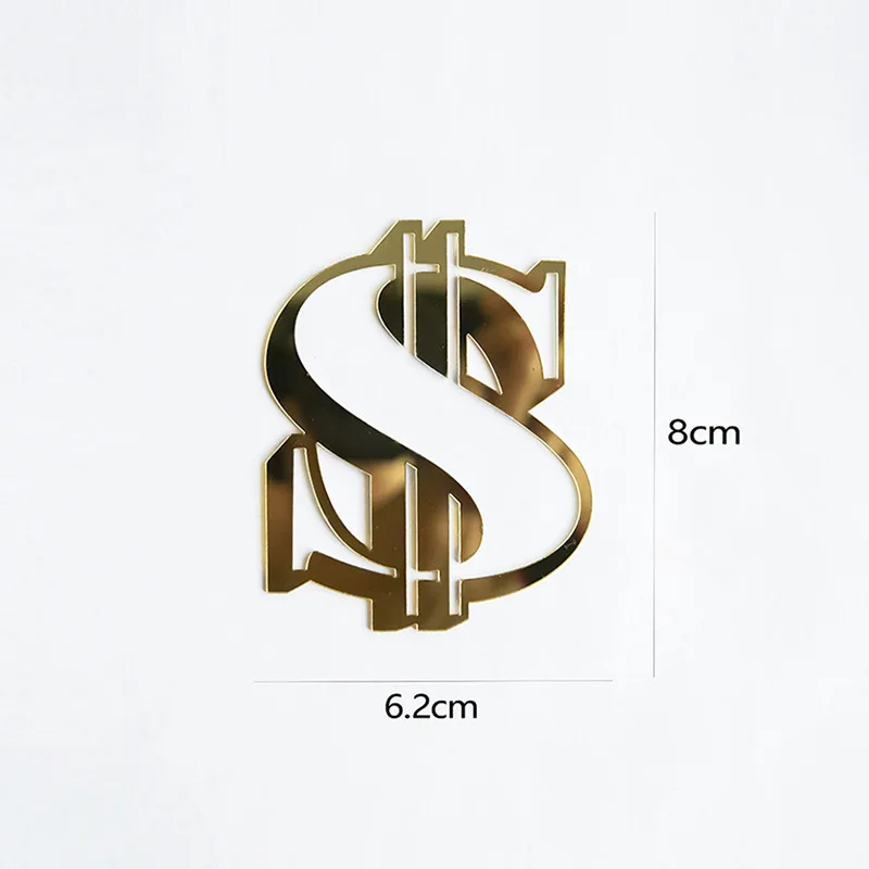 INS Baked Golden US Dollar Acrylic Cake Toppers Card Insertion Dessert Table Decorations Acrylic Cake Insertion Ornaments 2023