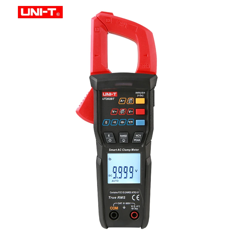 

UNI-T True RMS Digital Clamp Meter UT202 Series 9999 Counts Current AC DC Voltmeter Resistance Test Multimeter