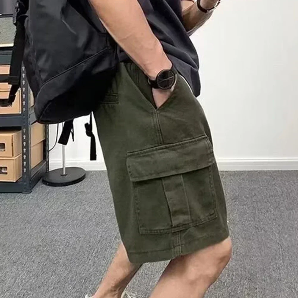 

Повседневные летние брюки, шорты-карго, летняя повседневная одежда, мужские летние свободные шорты-карго, легкая эластичная одежда для отпуска