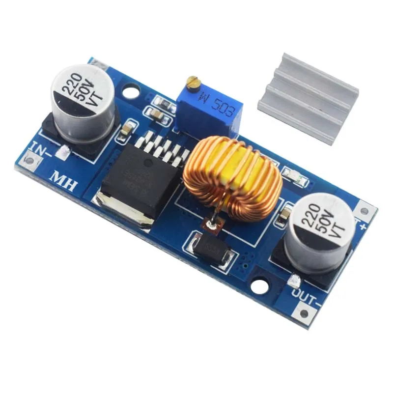 5/10 قطعة 5A DC-DC تنحى قابل للتعديل وحدة امدادات الطاقة شاحن ليثيوم XL4015 4 ~ 38 فولت 96% 5A تيار مستمر وحدة تنحى قابلة للتعديل