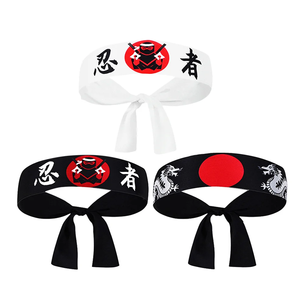 3 stücke Japanische Hachimaki Für Chef Outfit Männer Frauen Karate Sushi Chef Kostüm Party Cosplay Karate Stirnbänder Zubehör