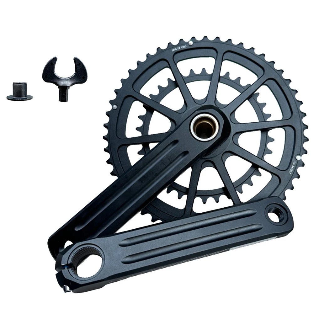 Cycling Crankset featuring Lightweight Aluminum Construction Double Chainrings (34/50) Compatible with For GXP Groupsets