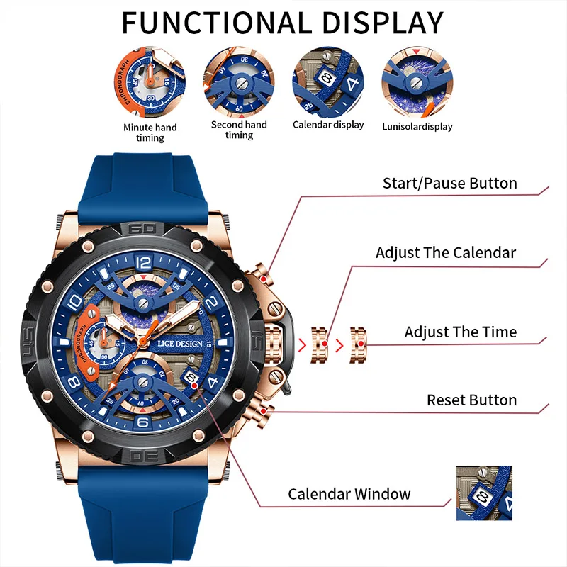 

LIGE модные мужские часы роскошные кварцевые силиконовые часы календарь светящиеся часы мужские деловые часы для мужчин Reloj Hombre + коробка