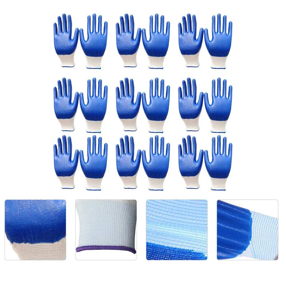 

12Pairs Labor Protective Gloves Wear-Resistant Gardening Gloves Breathable Non-Slip Garden Work Hand Protective