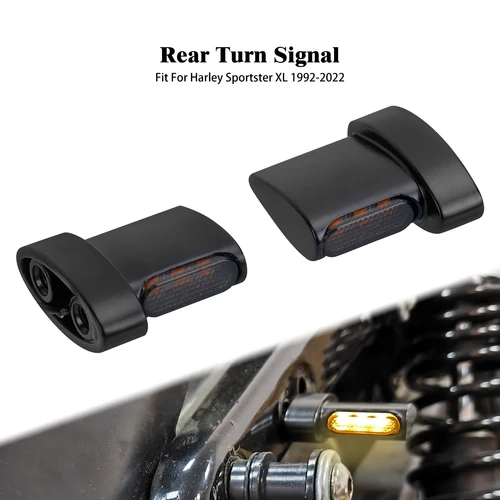 Señal de giro trasera para motocicleta, Mini luz indicadora de 3 LED con rosca de perno M6 (1/4 '') intermitente para Harley Sportster XL Softail Dyna