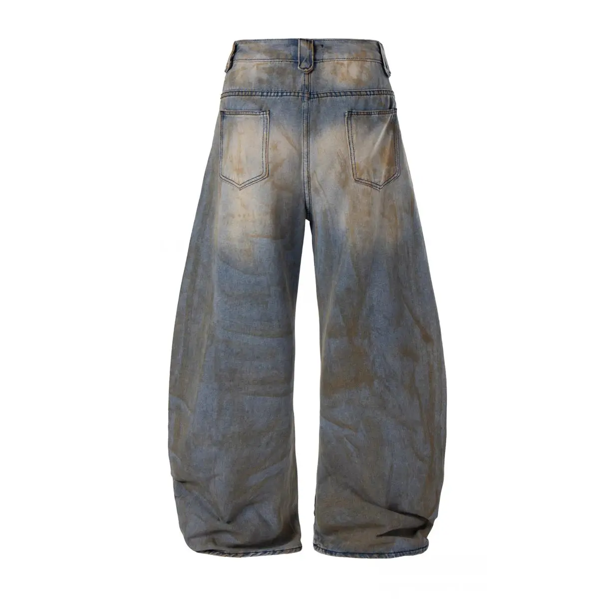 CHIC Retro Destroyed Holes Beggar Baggy Denim Jeans for Men Women Distressed Loose Straight Pants Trendy Casual Trousers Hip Hop