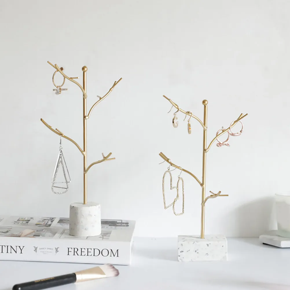

1Pcs Multi Functional Tree Jewelry Display Stand Exquisite Resin Alloy Hanging Organizer Ideal for Necklaces Earrings Bracelets