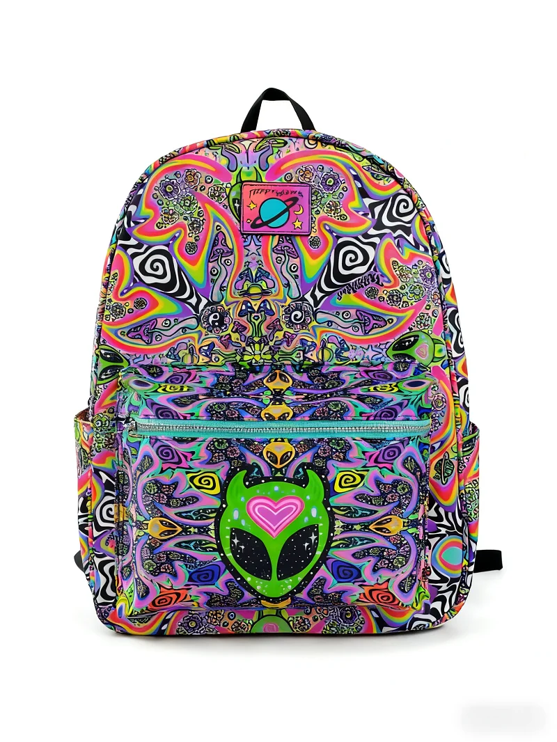 

High-Quality Large Capacity Computer Backpack Casual Printed Double Shoulder Bag for Students Couples Adults Waterproof Nylon