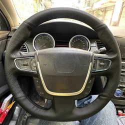 Car Steering Wheel Cover Faux Leather Breathable For Peugeot 508 2011-2018 / 508 SW 2011-2018 Steering Wheel Braiding Cover