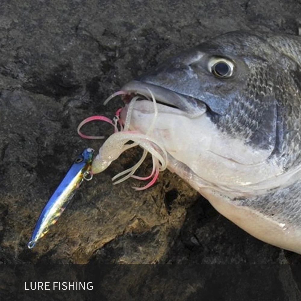 Inchiku Metal Jig Head Lure 80g 100g 120g 150g 180g 200g Luminous Squid Hook Soft Sinking Saltwater Spinning Fishing MarlinLure