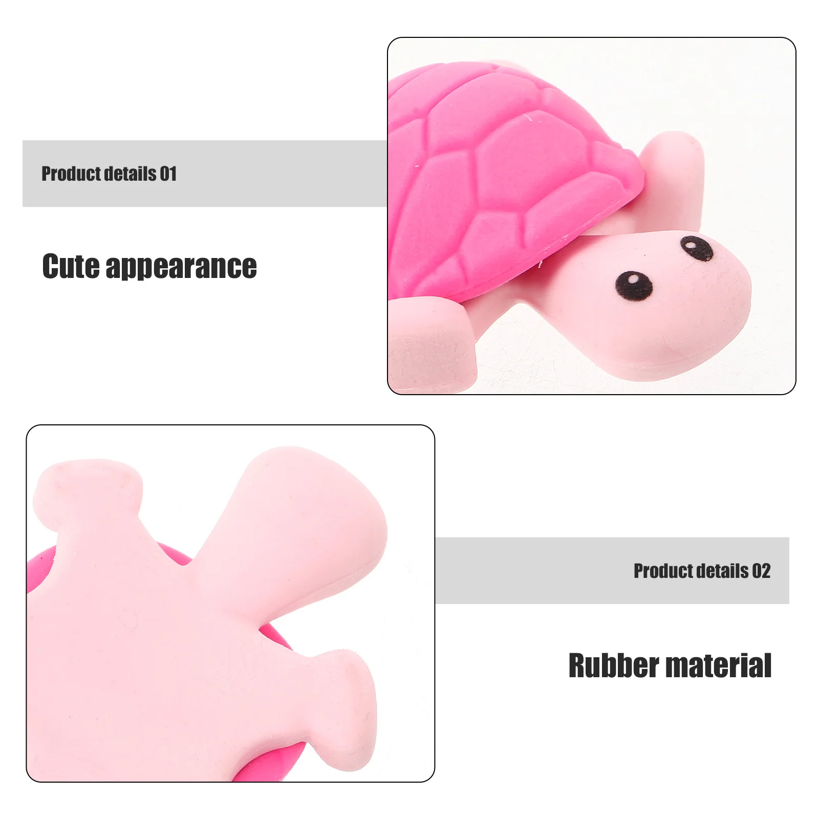 24 قطعة ممحاة سلحفاة إبداعية ممحاة مطاطية كرتونية لطلاب المدارس مستلزمات قرطاسية جميلة ضوء صغير سهل الاستخدام #5