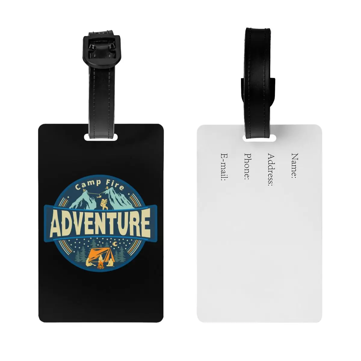 Custom Mountain Camping Adventure Campers Luggage Tags Custom Baggage Tags Privacy Cover ID Label