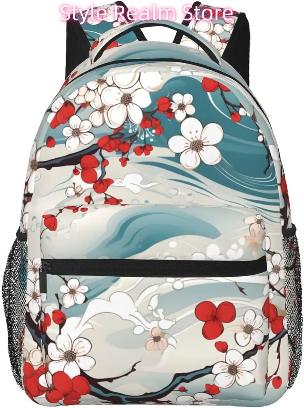

laptop bag back to school Japanese Cherry Print Lightweight Laptop Backpack Lightweight Multipurpose Travel Casual Daypack Unise