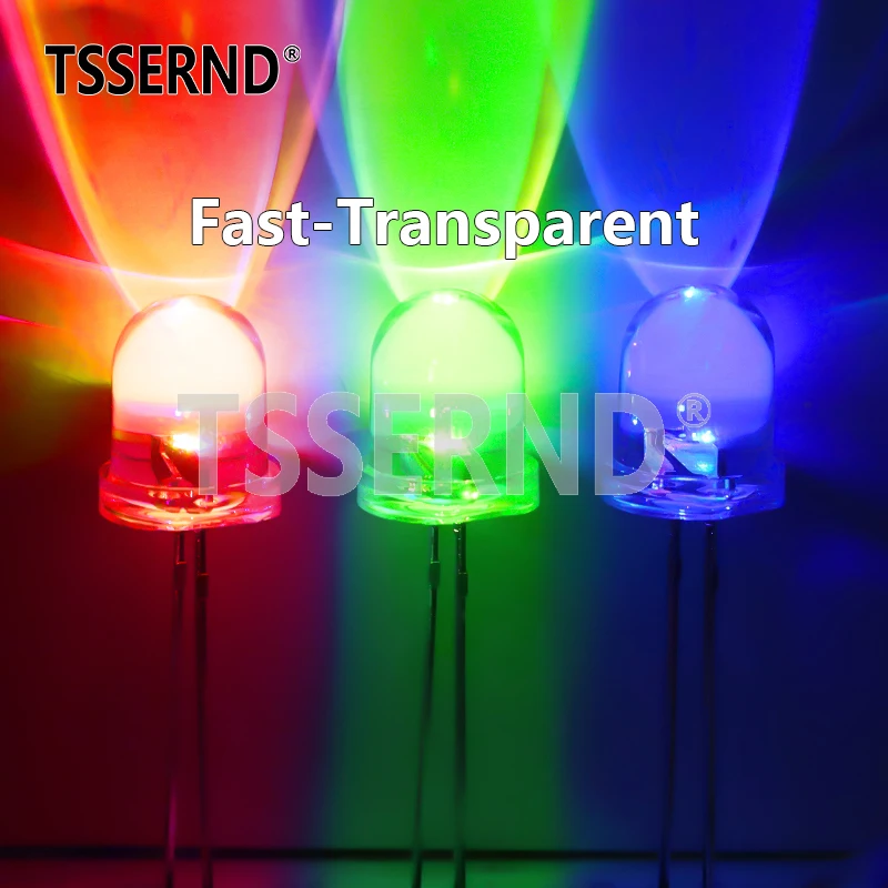 10pcs F8 8mm Fast / Slow RGB Flash Red Green Blue Rainbow Multi Color Flashing Light Emitting Diode Round LED DIY Kit