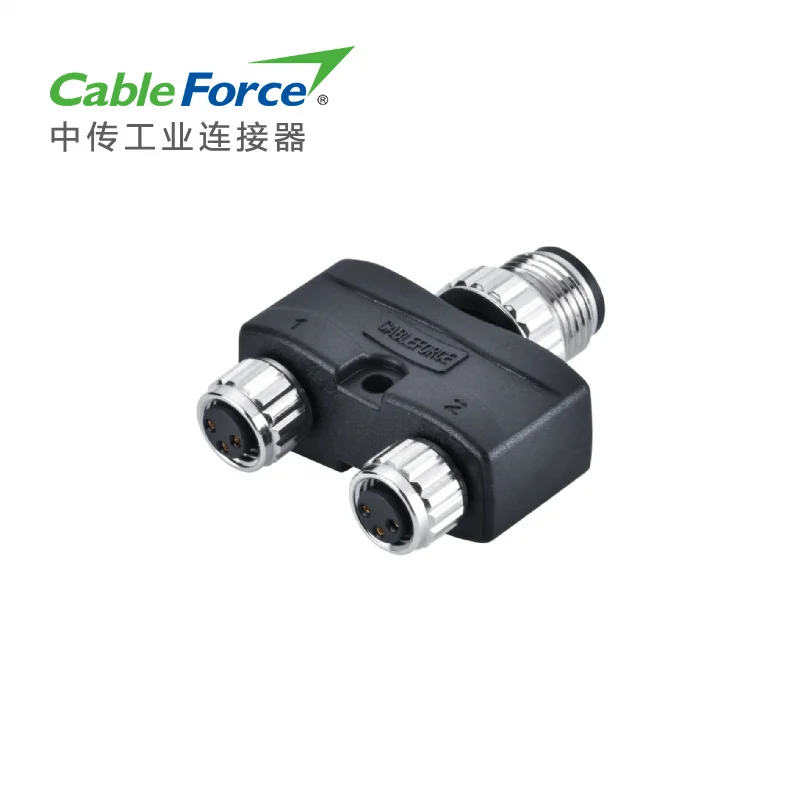 M12 to M8 Y-splitter Connector