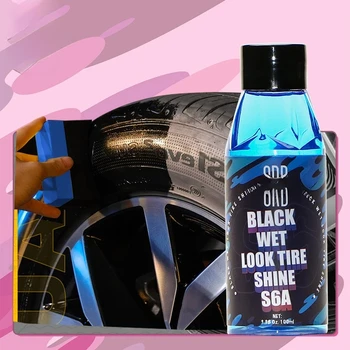 Revestimiento de brillo de neumáticos de aspecto húmedo negro, aerosol de revestimiento transparente automotriz, aspecto de neumático húmedo brillante, vinilo y plástico, con UV