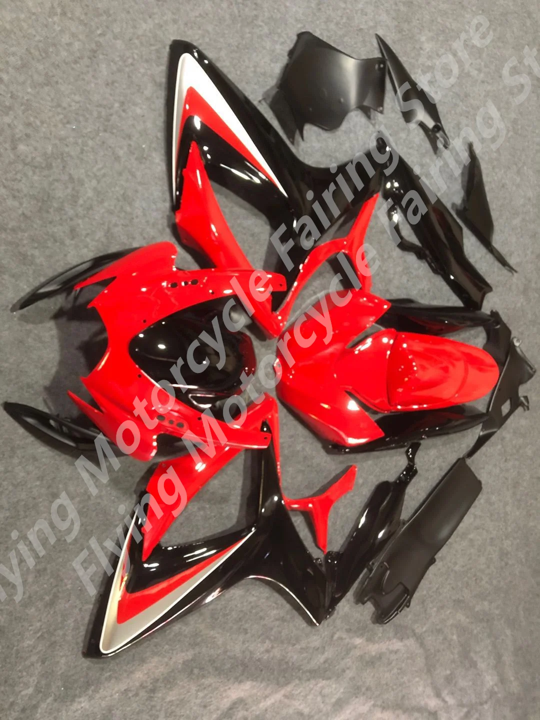 Motorcycle Fairing Kit for G S XR 600 750 K6 06 07 G S XR600 G S XR750 2006 2007 ABS black red Fairings set New ABS Plastic