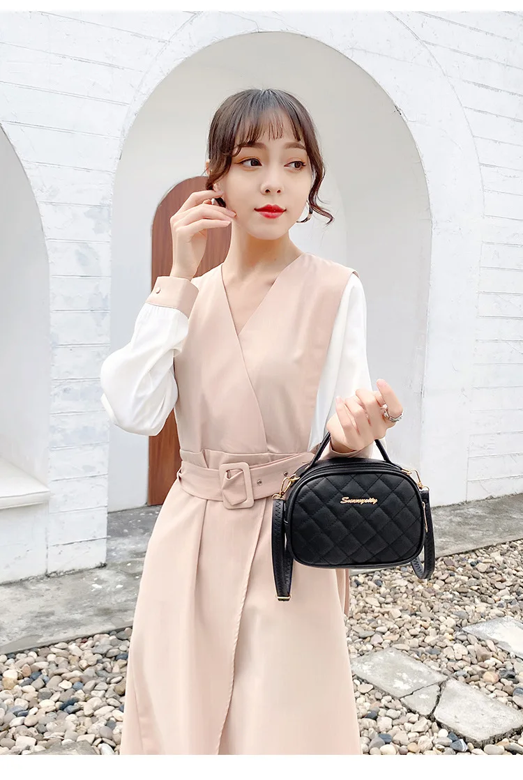 New Elegant Lingge Fan Shell Bag Fashionable and Simple Embroidered One Shoulder Crossbody Bag Handbag Bags for Women