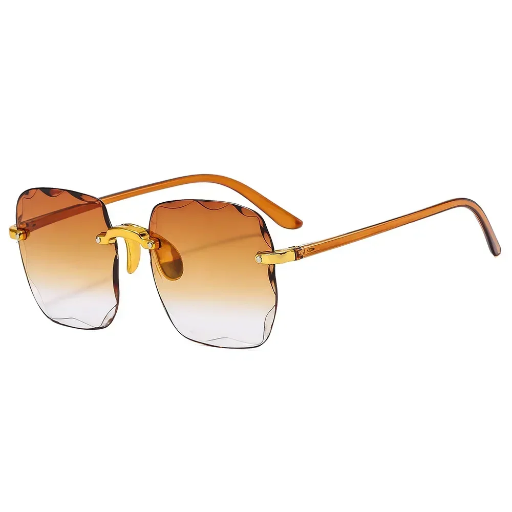 

Large Frame Square Sunglasses Rimless UV Protection Fashion Sunglasses Gradient Two-color Eyewear New lentes de sol mujer