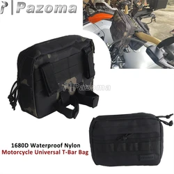 For Harley Sportster Dyna Softail Touring Cruiser FXBB Motorcycle Handlebar Bag Camouflage T-bar Travel Portable Club Bags Pack