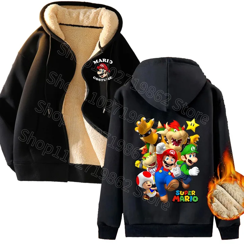 Super Mario Bros Winter Hoodies Sweatshirts Princess Peach Luigi Men Clothing Women Warm Comfortable Hoodie Sweatshirt Gifts